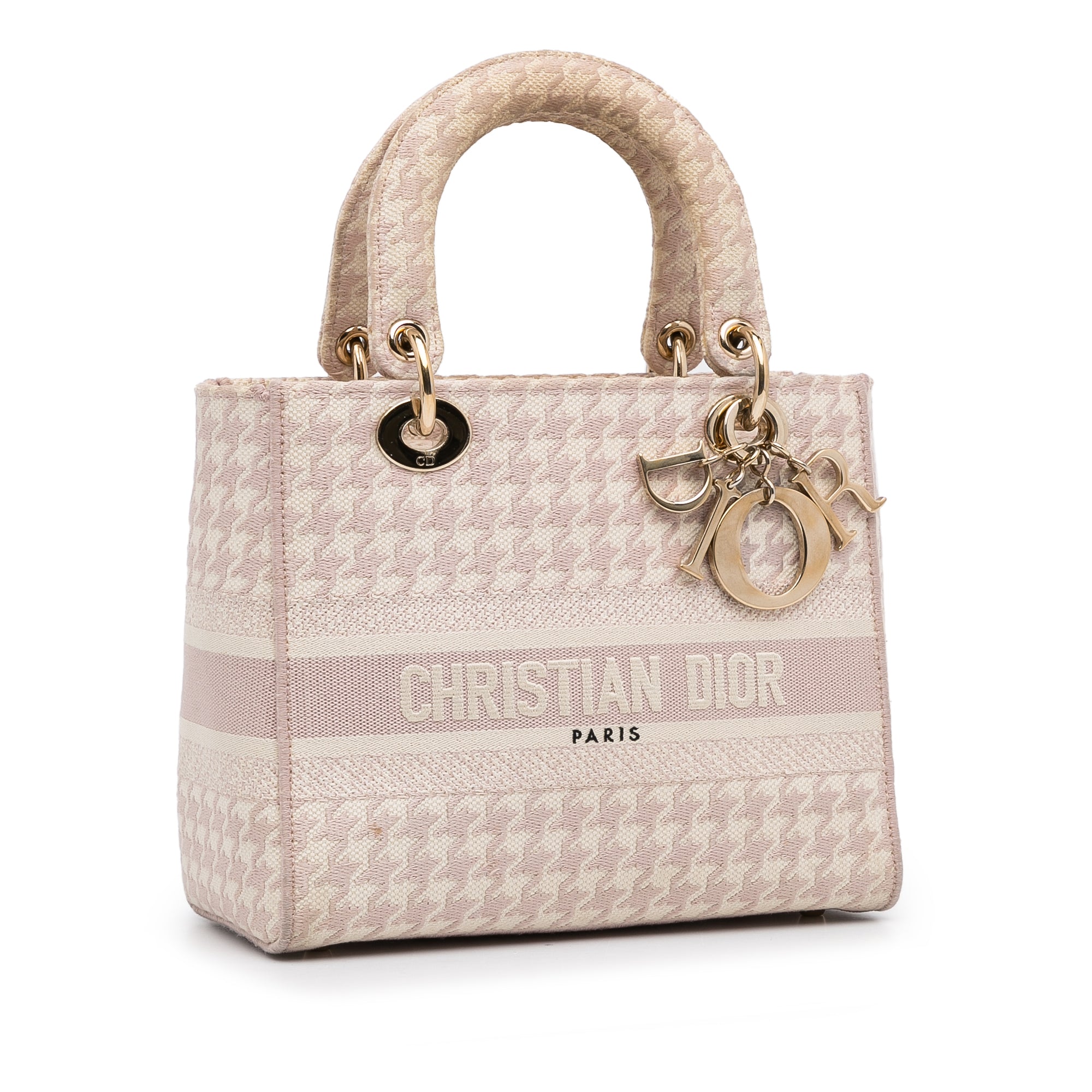 Dior Pre-Owned Small Houndstooth Lady D-Lite | Women | Pink x Light Pink