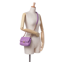 Chanel | Pre-Owned Mini Quilted Lambskin Candy Chain Flap - II | Purple