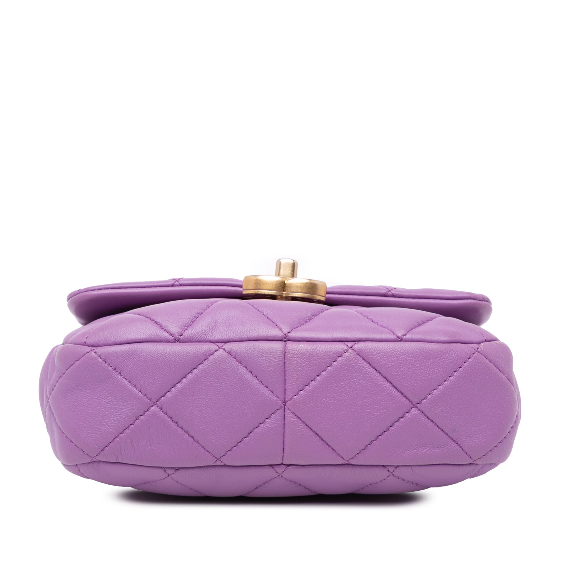 Chanel | Pre-Owned Mini Quilted Lambskin Candy Chain Flap - II | Purple