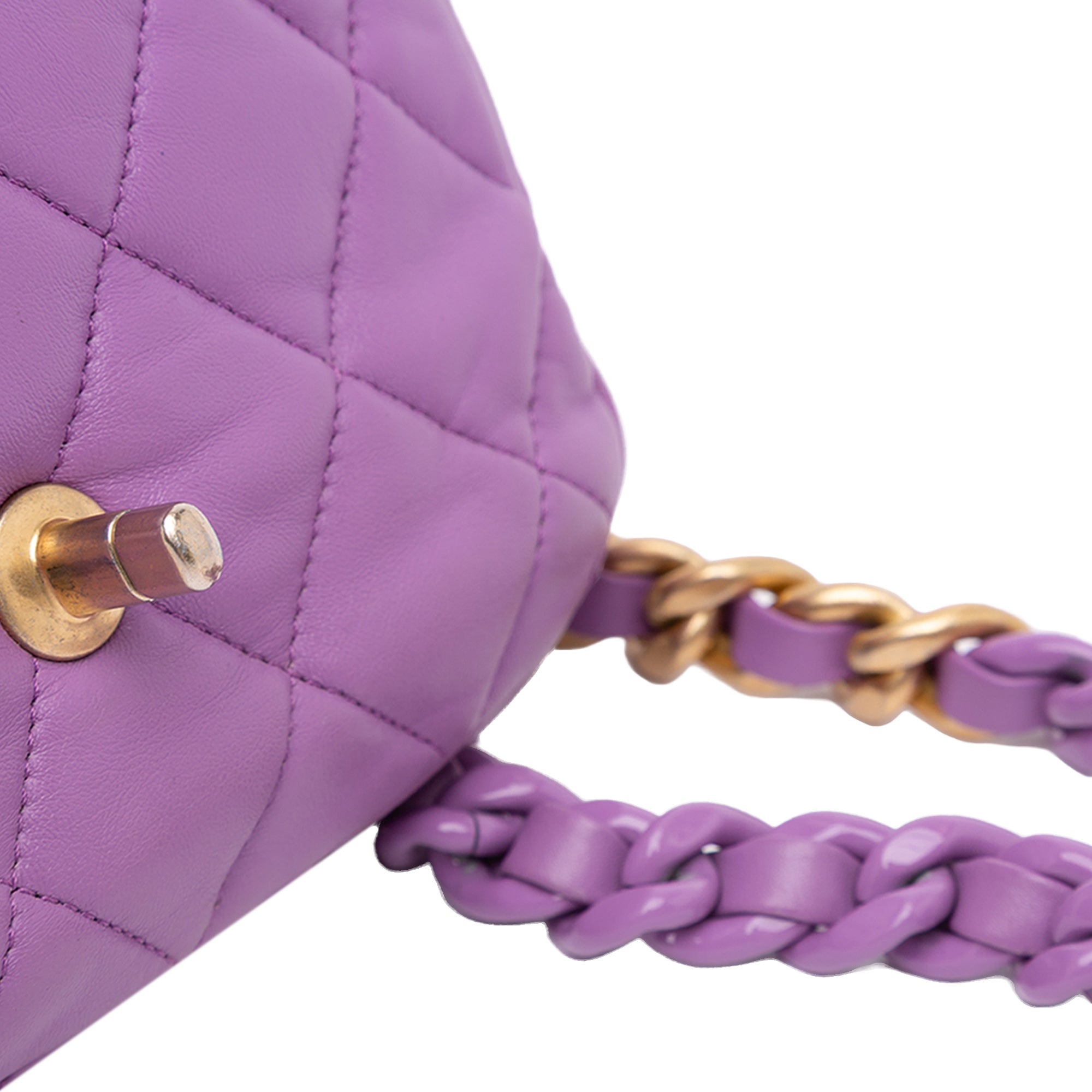 Chanel | Pre-Owned Mini Quilted Lambskin Candy Chain Flap - II | Purple