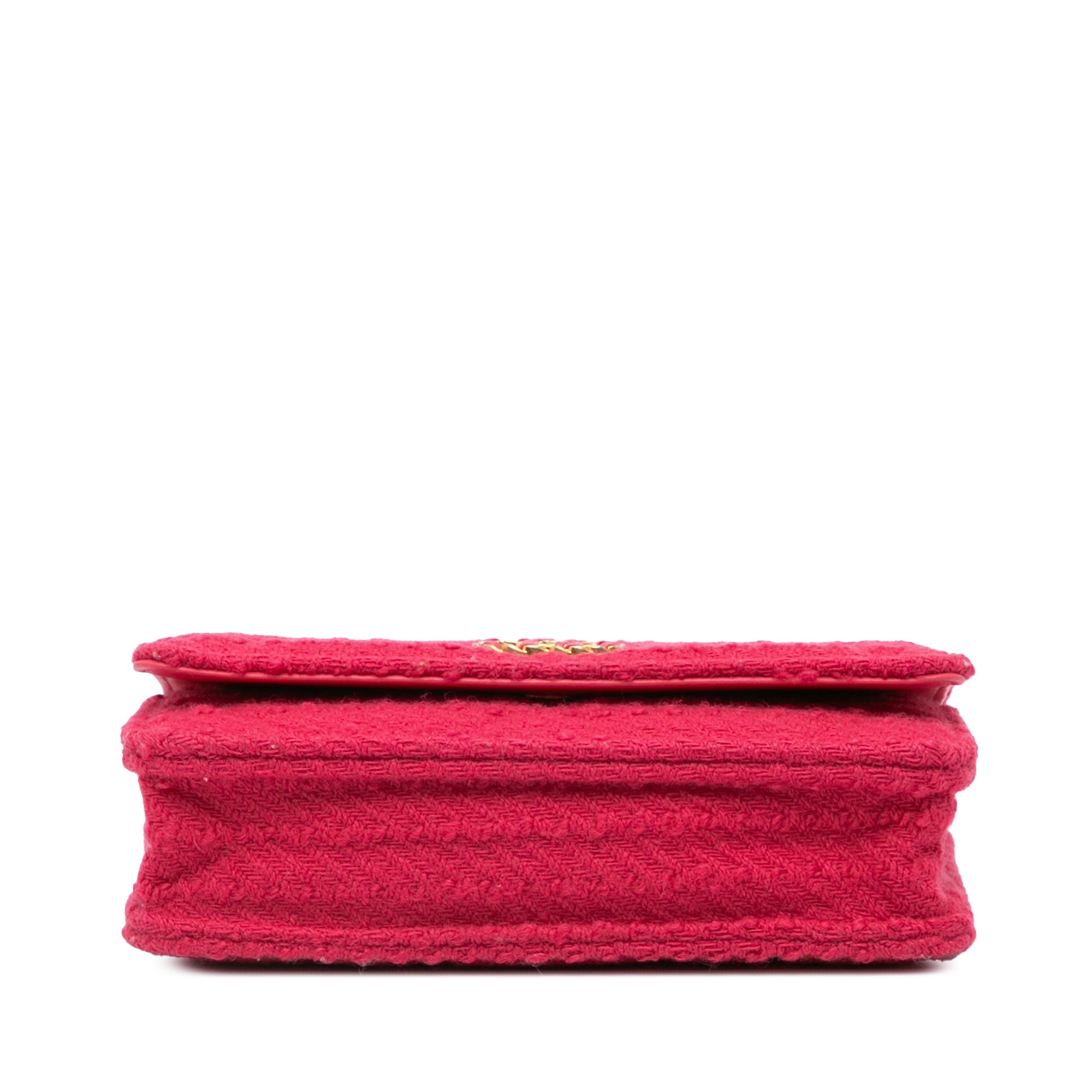 Chanel | Pre-Owned Tweed 19 Wallet On Chain | Pink/Dark Pink