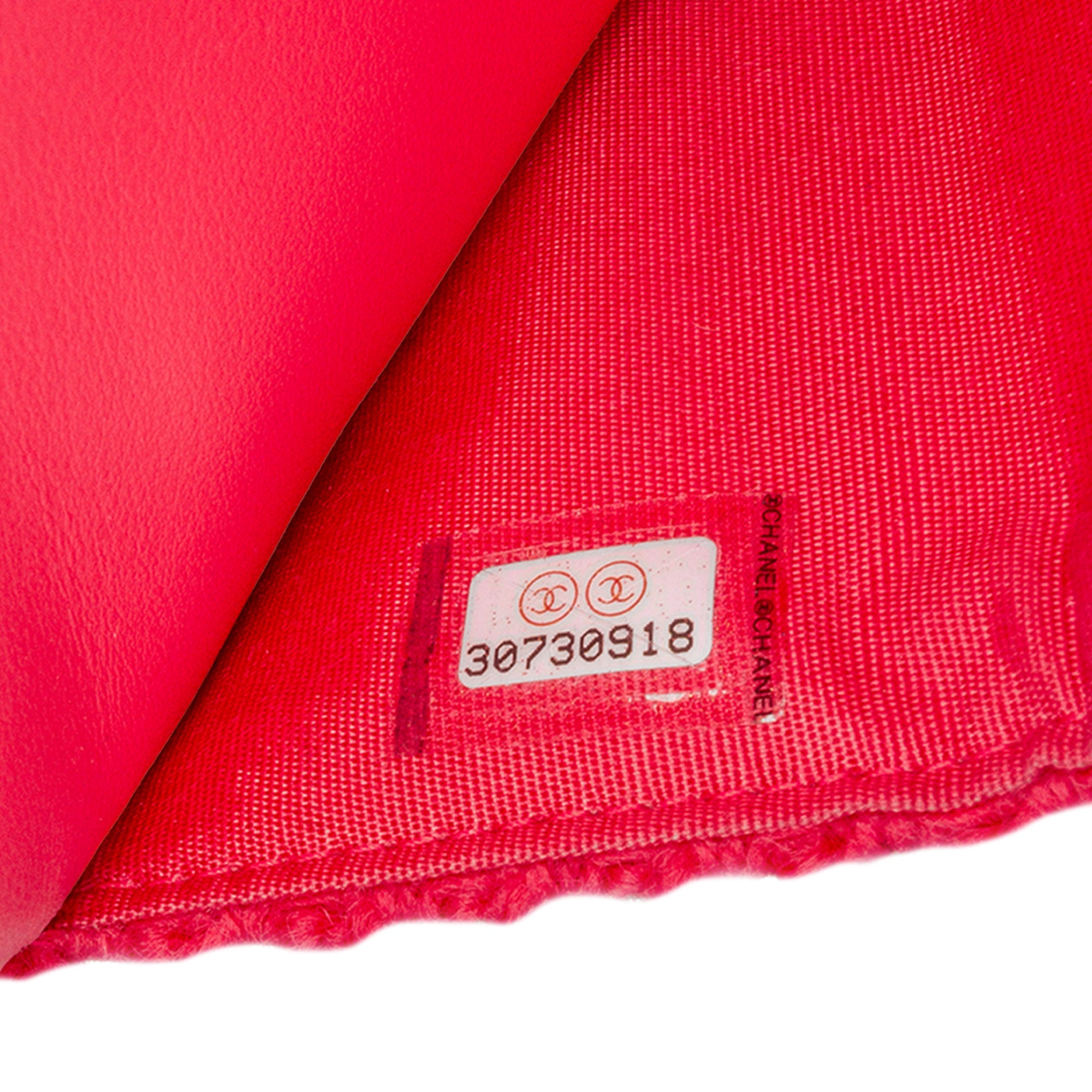 Chanel | Pre-Owned Tweed 19 Wallet On Chain | Pink/Dark Pink