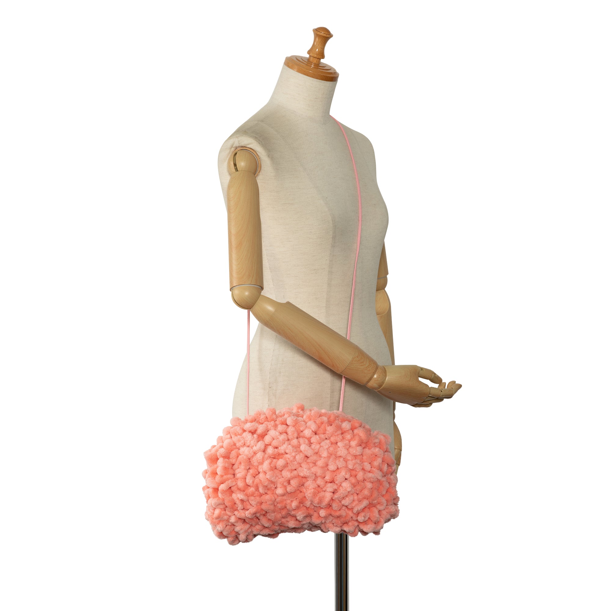 Bottega Veneta | Pre-Owned Chenille The Mini Pouch Crossbody | Pink