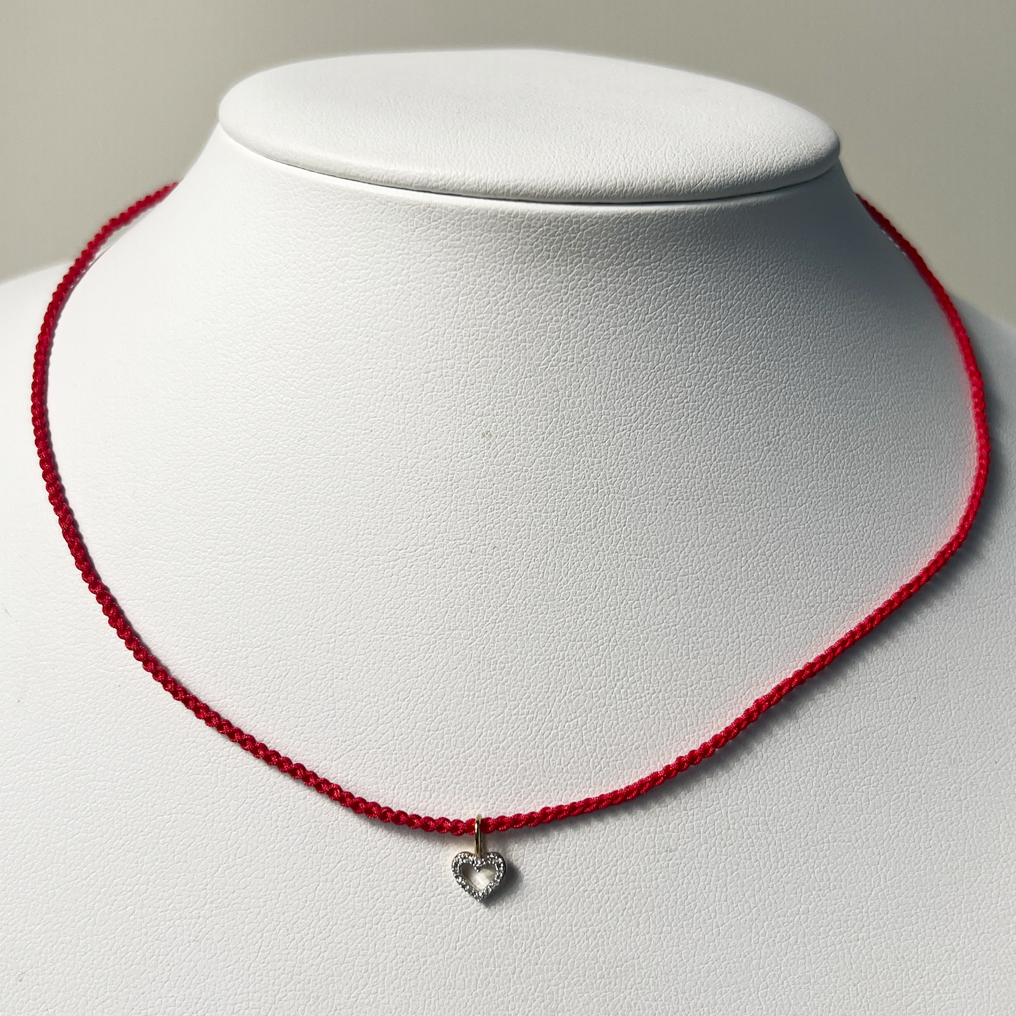 Pave Open Heart Pendant Necklace | 10K Yellow Gold | White Diamond