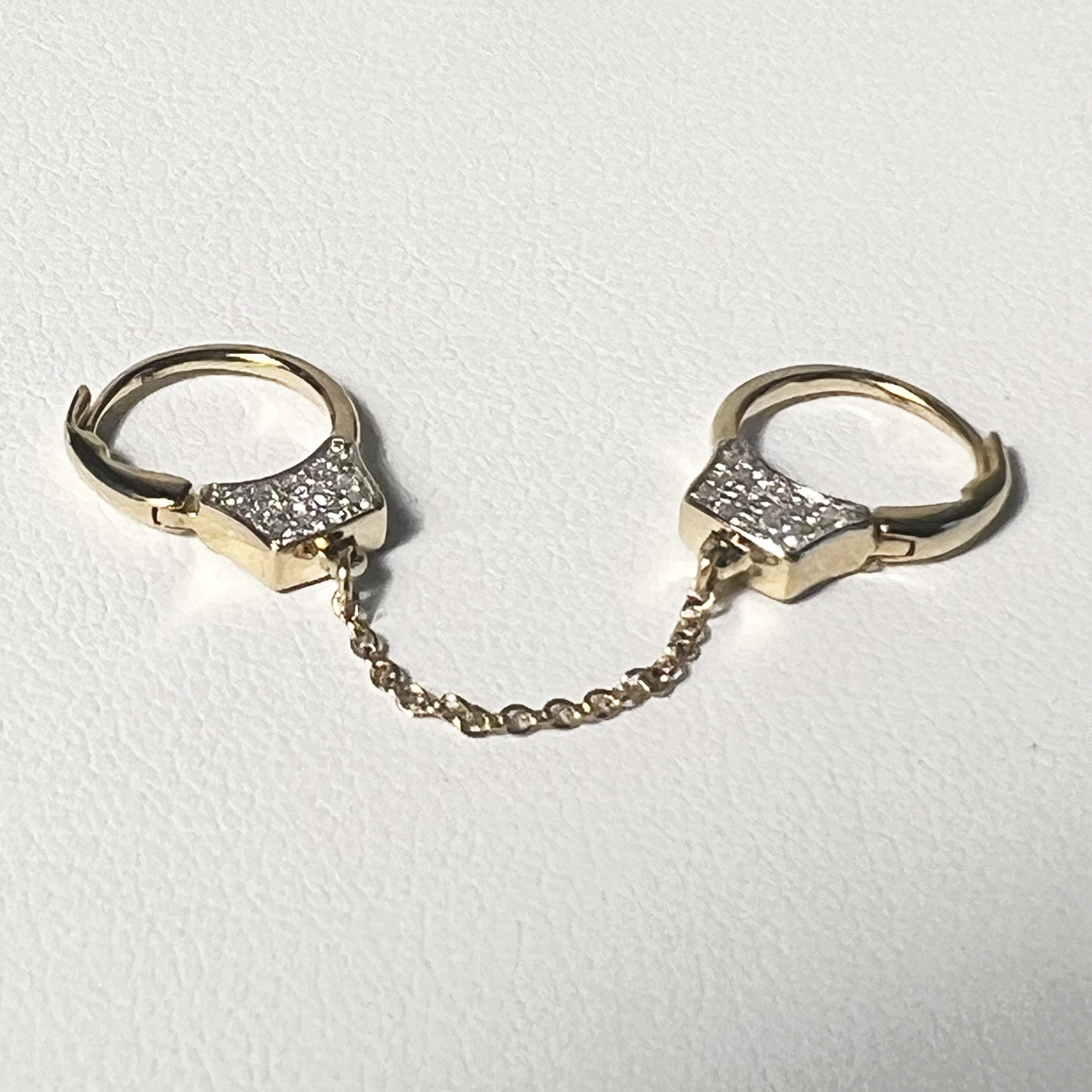 Cuff It Double Diamond Huggie | 14K Yellow Gold | White Diamond