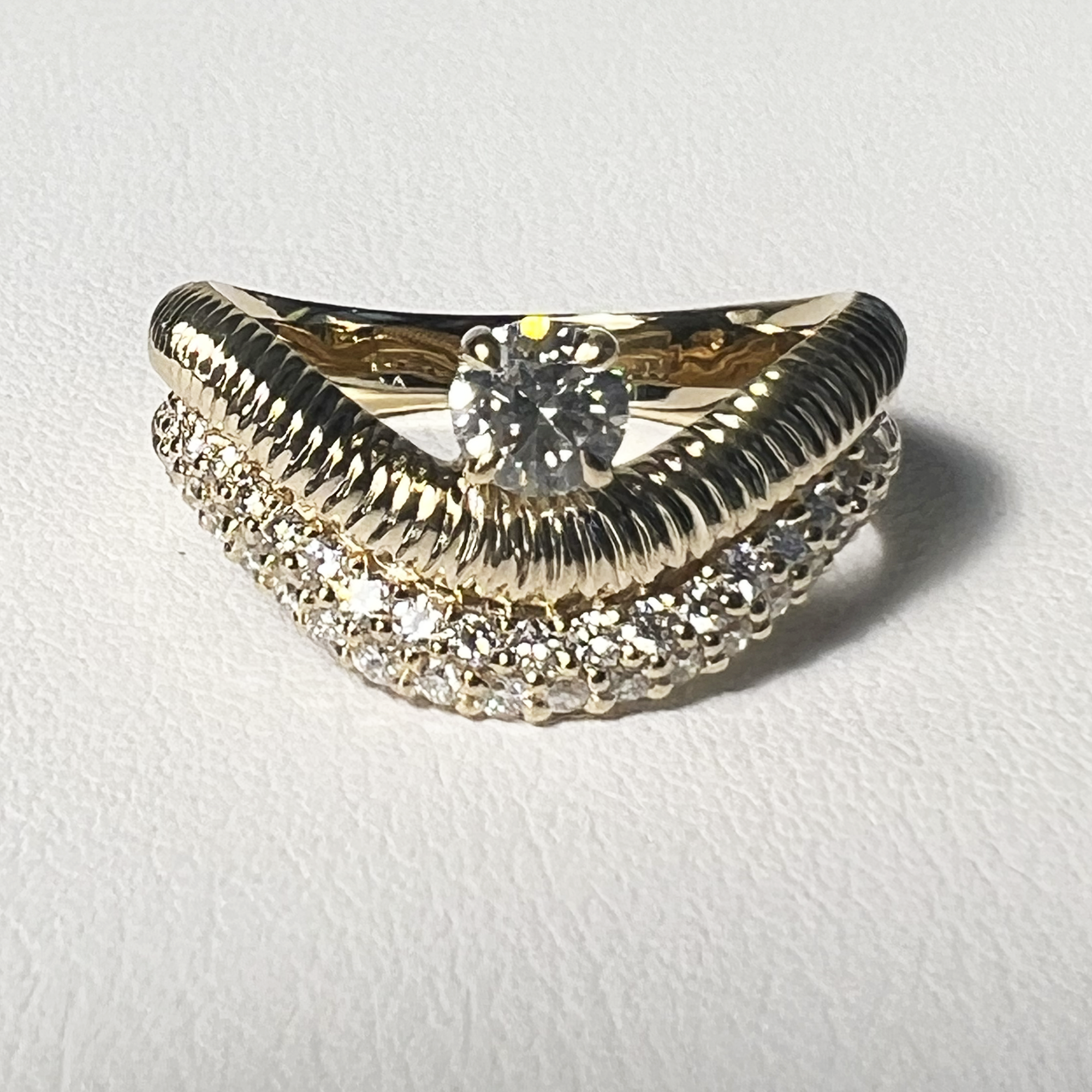 Angelica White Diamond Ring | 14K Yellow Gold | 0.64 CTW Round White Diamond