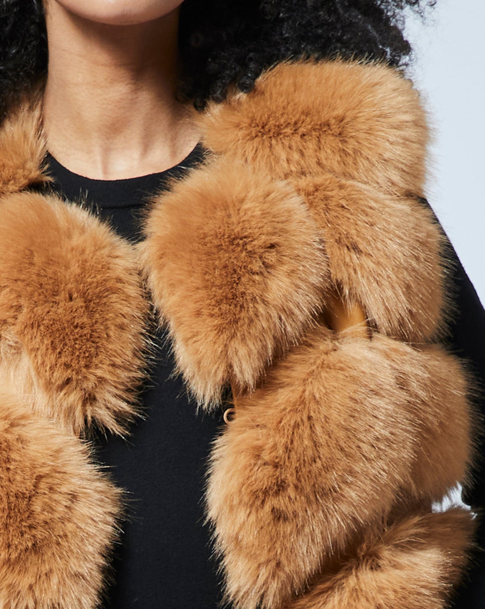 Faux Fur & Faux Leather Vest | Toffee Fur