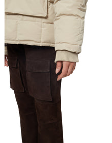 Quilted Mid Puffer Jacket | Light Khaki