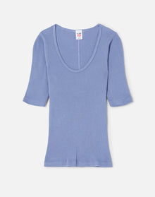 Hanes Ribbed Scoop Neck Tee | Celestial