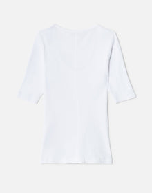 Hanes Ribbed Scoop Neck Tee | Optic White