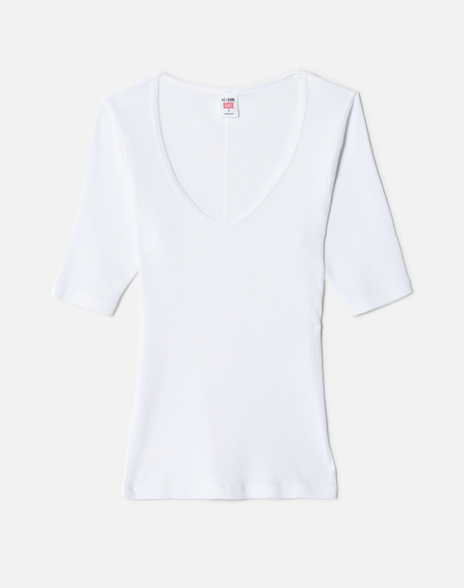 Hanes Ribbed Scoop Neck Tee | Optic White