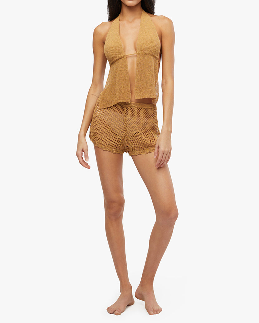 Crochet Booty Short | Suede