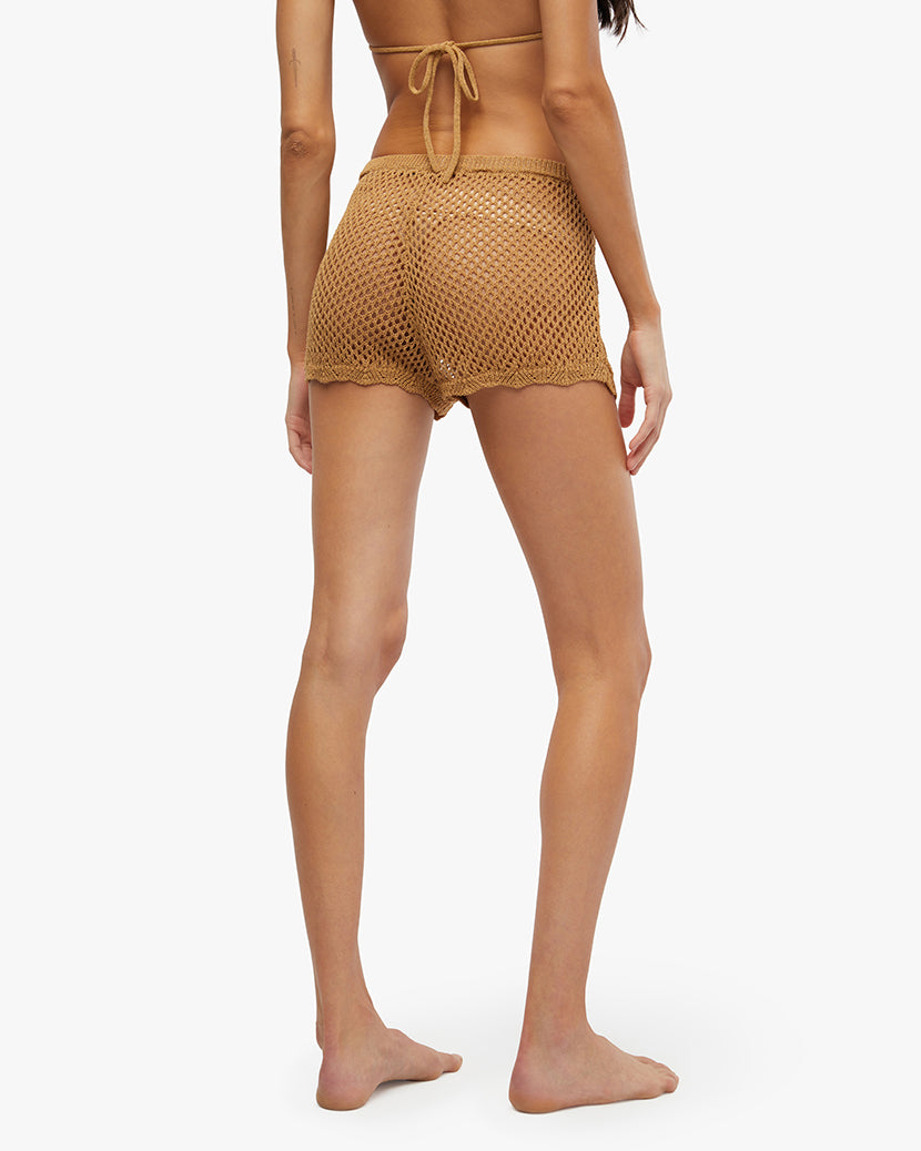 Crochet Booty Short | Suede