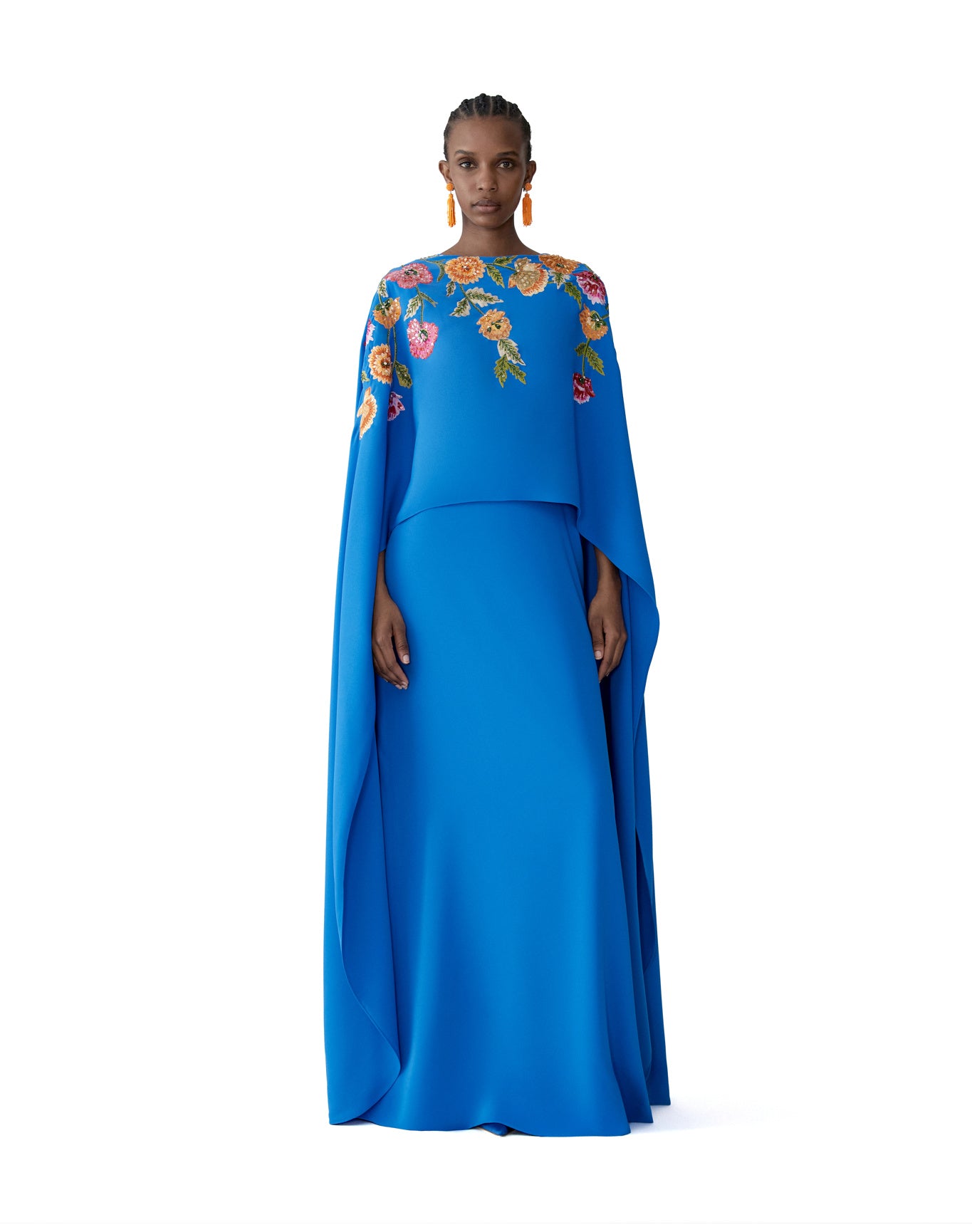 Embroidered Cape Caftan | Bluebell Multi