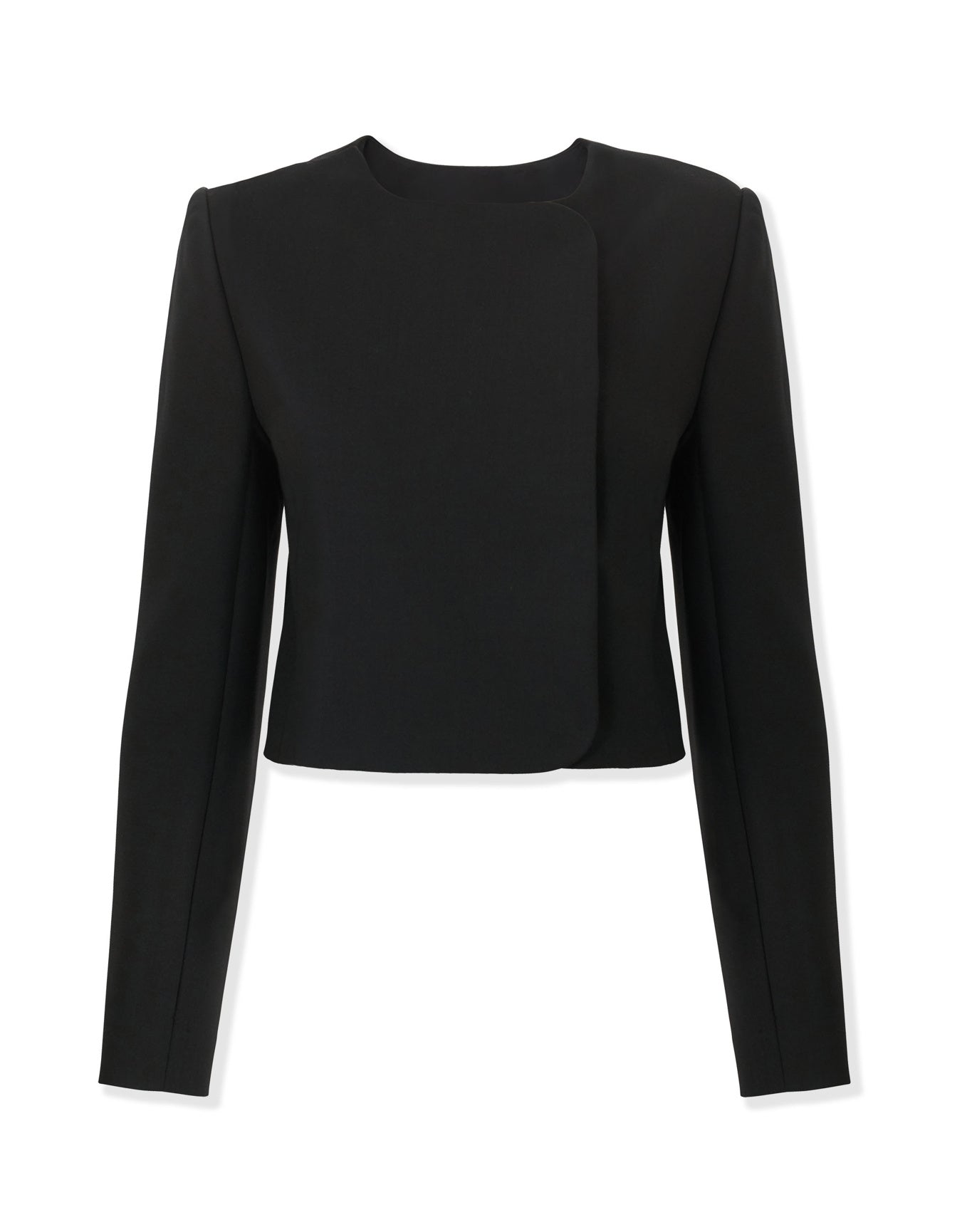 Long Sleeve Cropped Double Breasted Jacket | Black