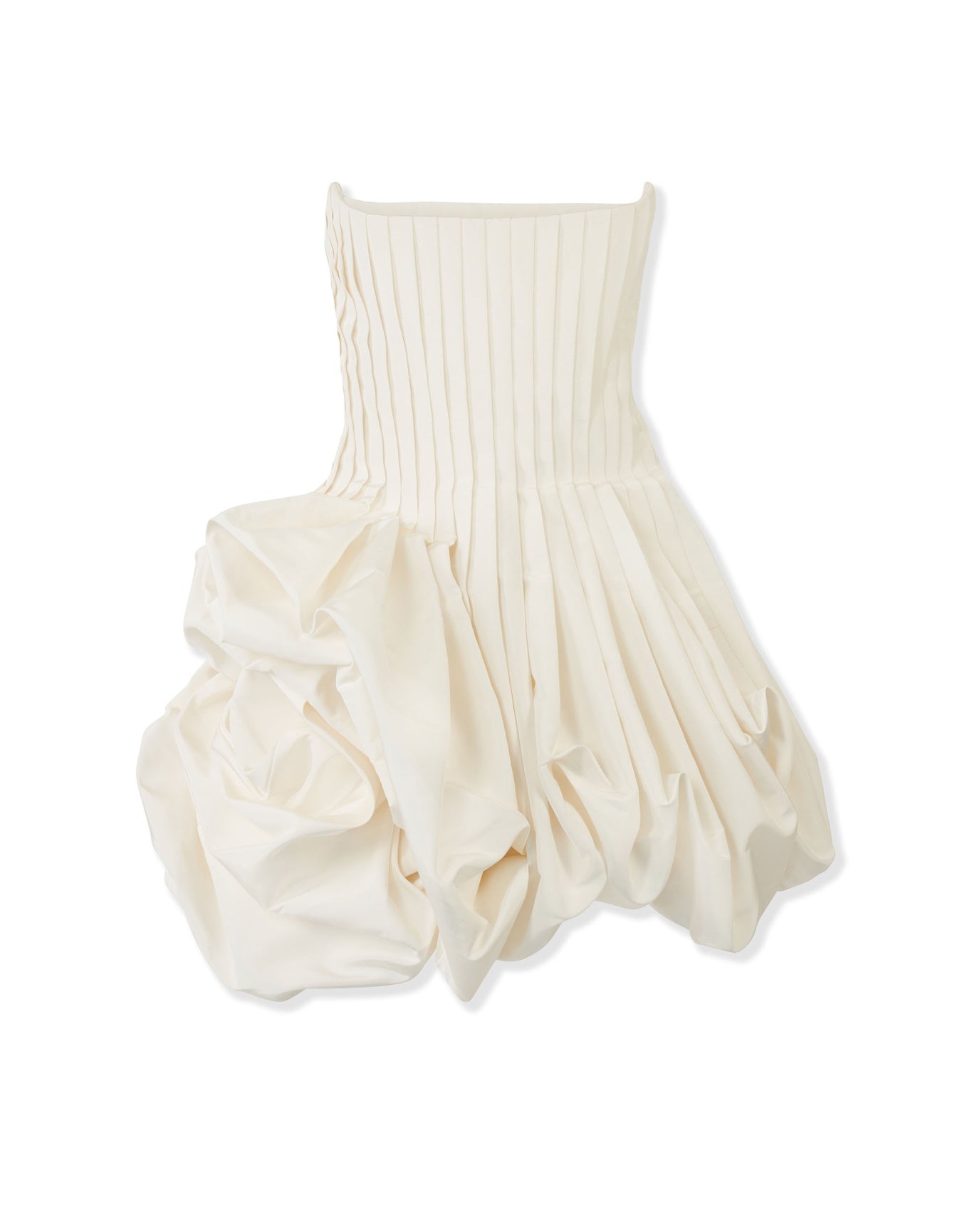 Pleated Draped Mini Dress | White
