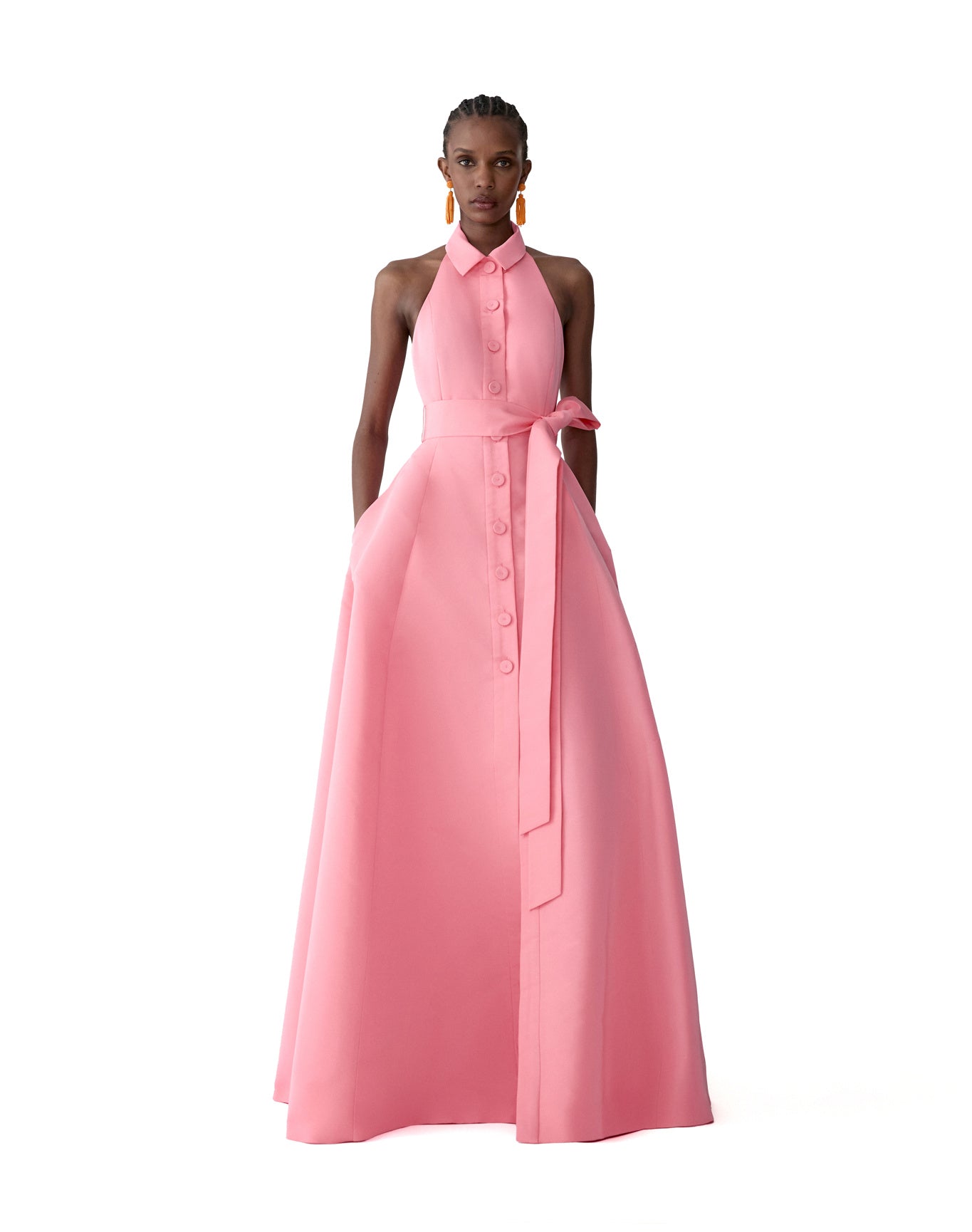 Halter Neck Gown With Sash | Sunset