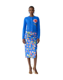 Long Sleeve Crewneck Cardigan | Bluebell Multi