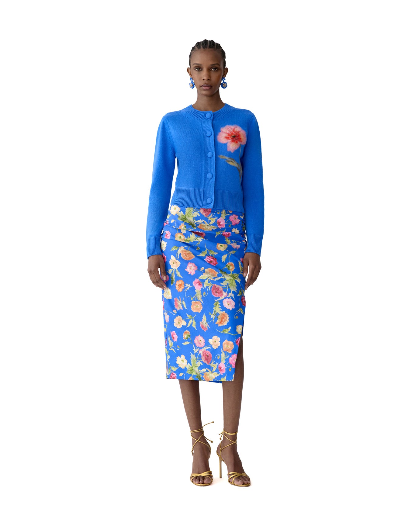 Long Sleeve Crewneck Cardigan | Bluebell Multi