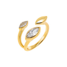 Gold / 6 CZ Pave Marquise Stone Ring - Adina's Jewels
