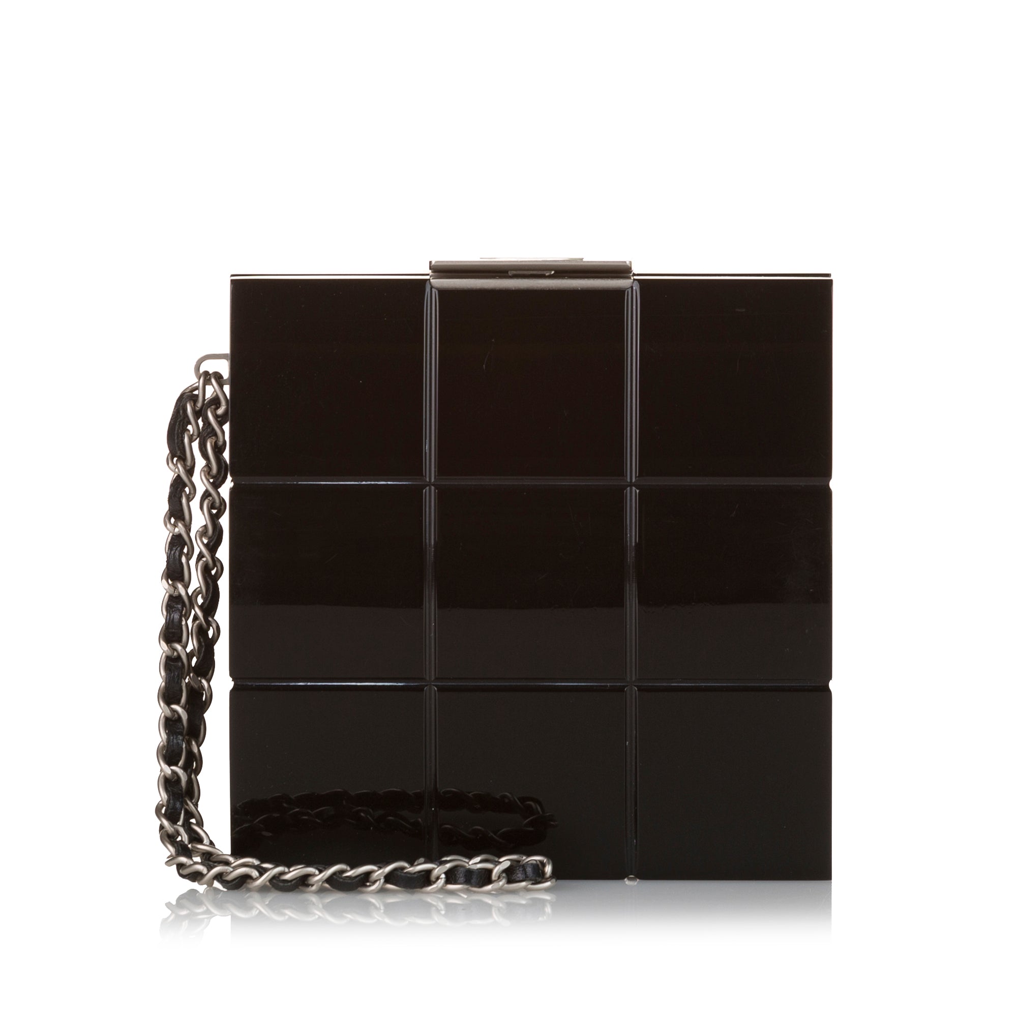 Luxclusif | Chanel | Pre-Owned Choco Bar Lucite Perspex Clutch | Black