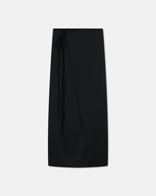 Womens | Racha Slip Satin Wrap Skirt | Black