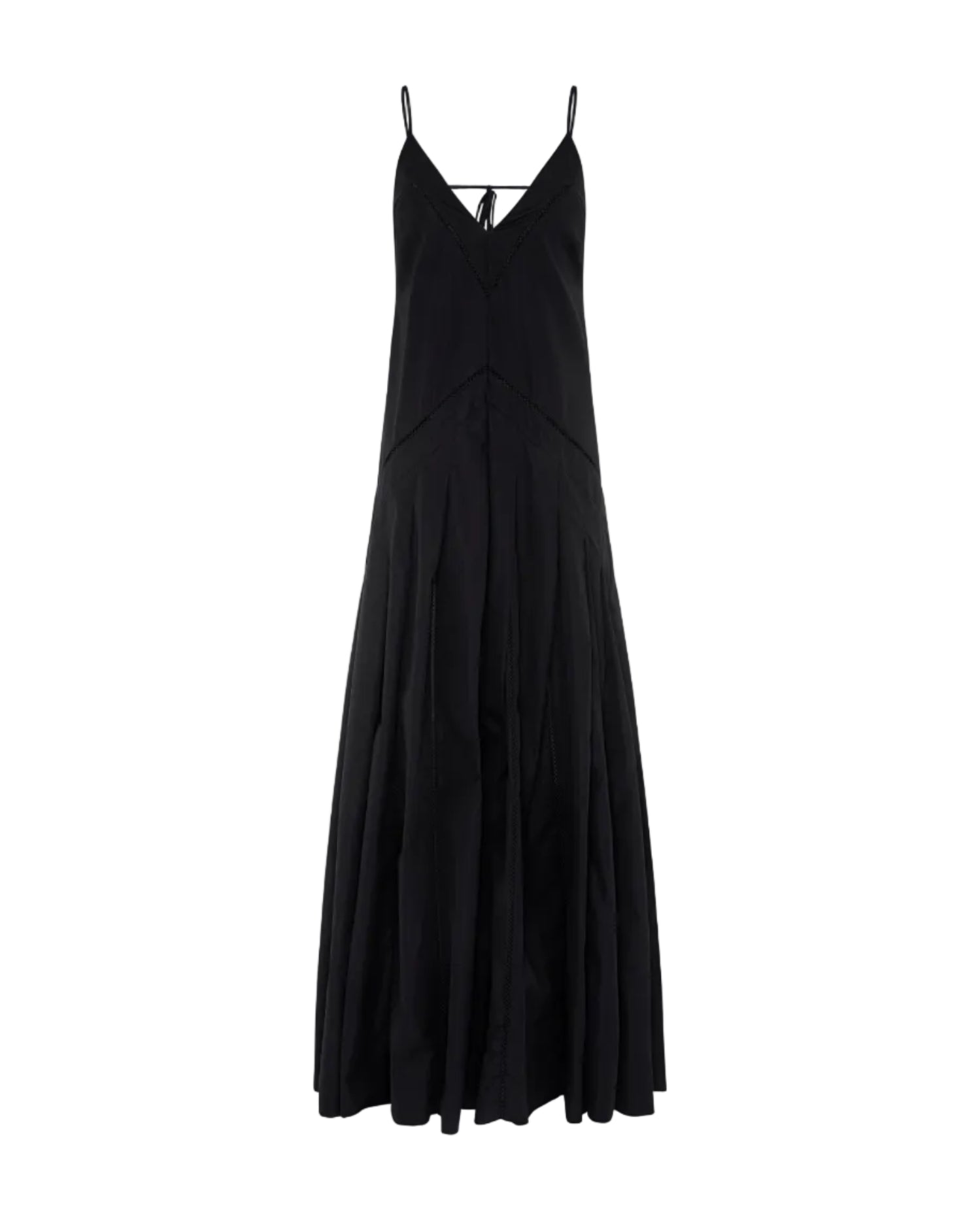 Radial Hand-Pleated Maxi Dress | Black