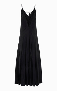 Radial Hand-Pleated Maxi Dress | Black
