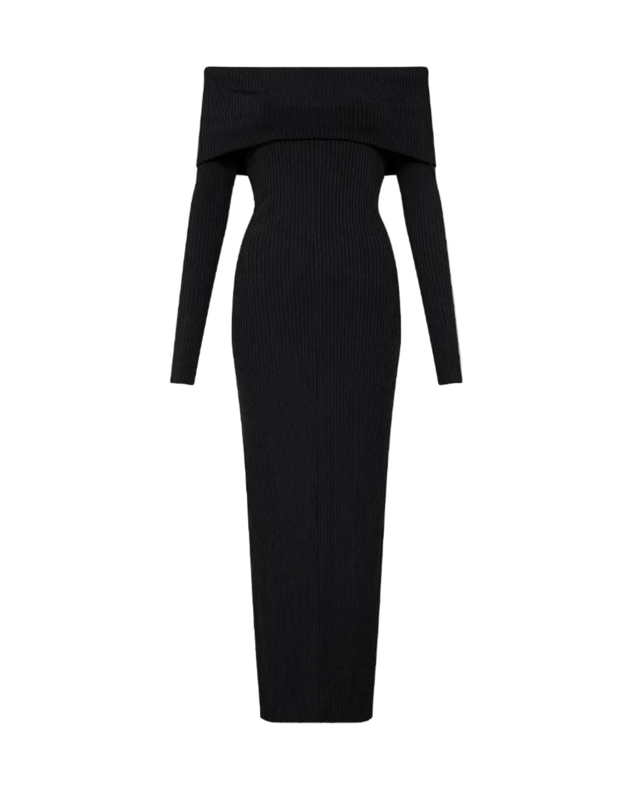 Ravine Rib Midi Dress | Black