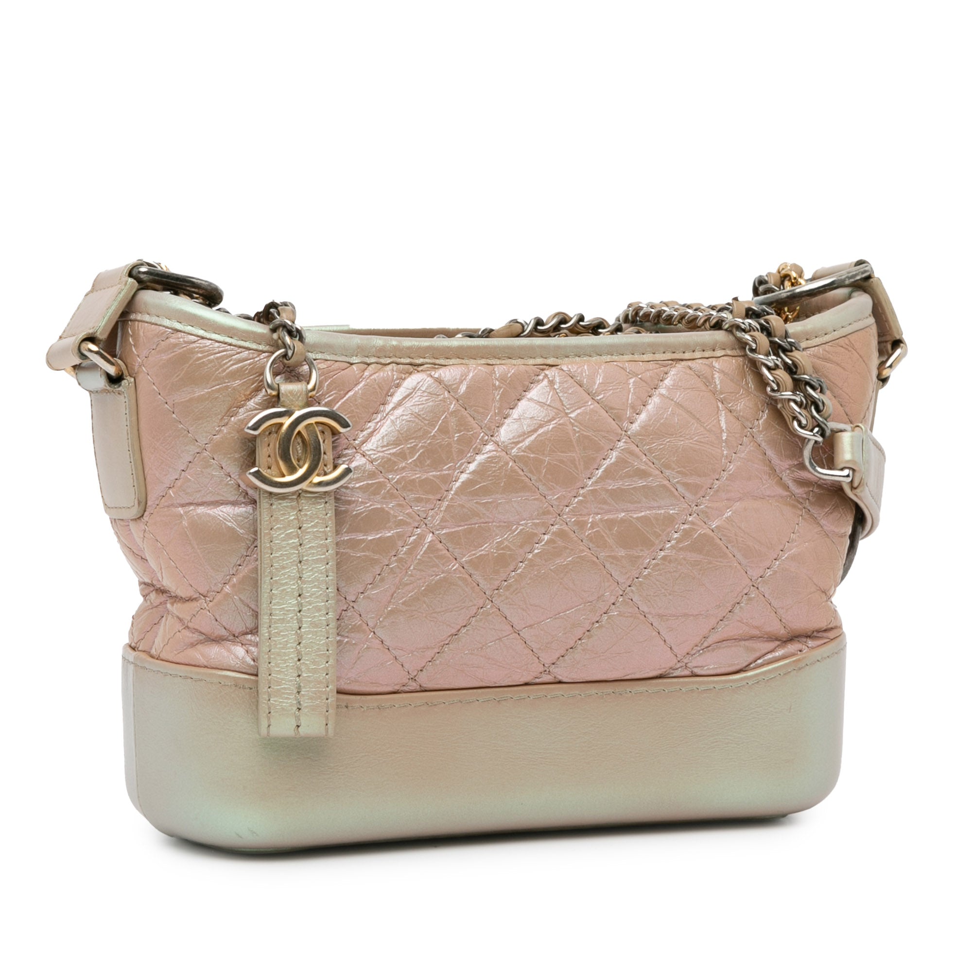 Chanel | Pre-Owned Small Iridescent Gabrielle Crossbody | Pink/Light Pink