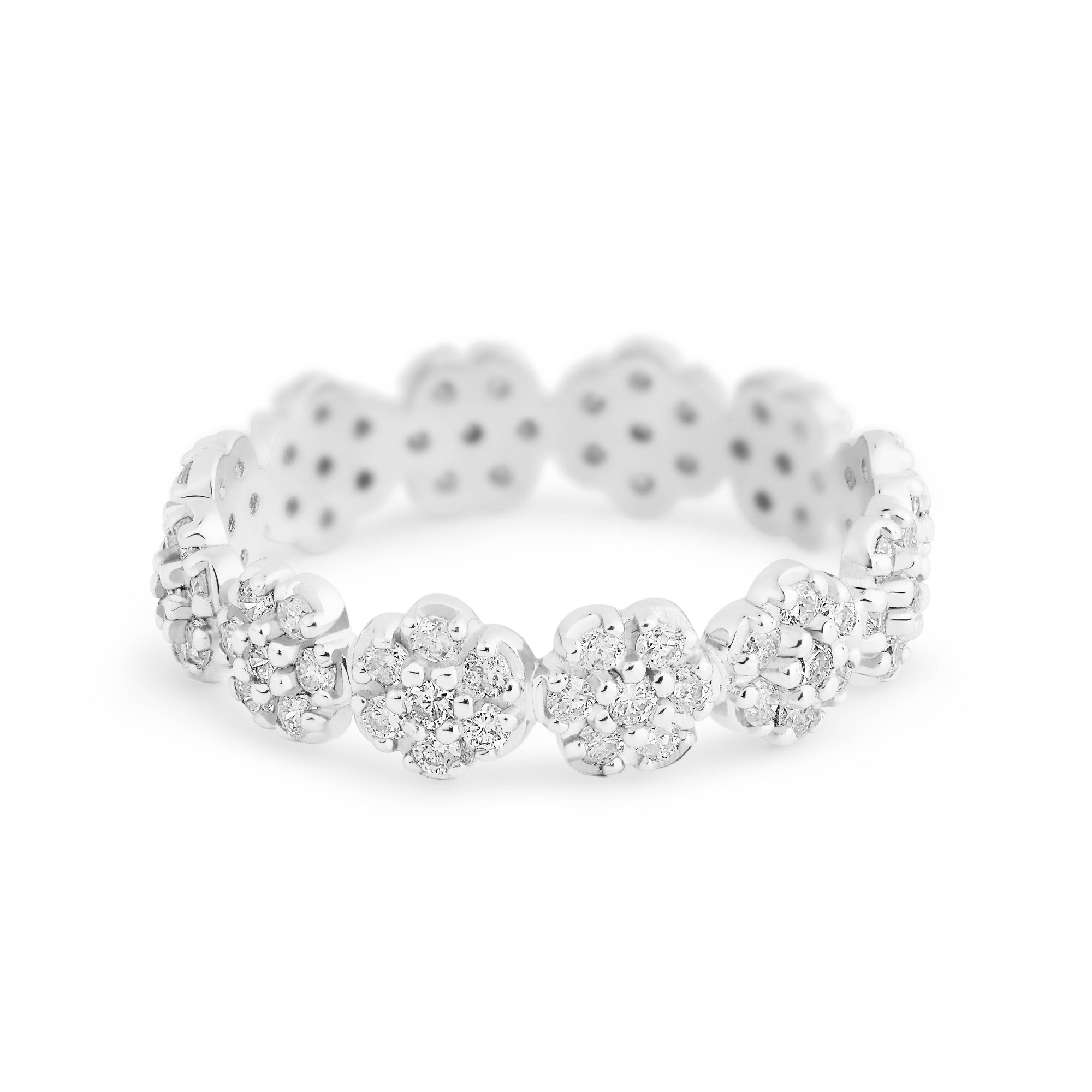 Be Mine Lotus White Mini Diamond Band | 18K White Gold