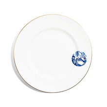 Rimmed Dinner Plate (Set of 2) | Bone China | White | Gold | Details from Willow Gold Collection