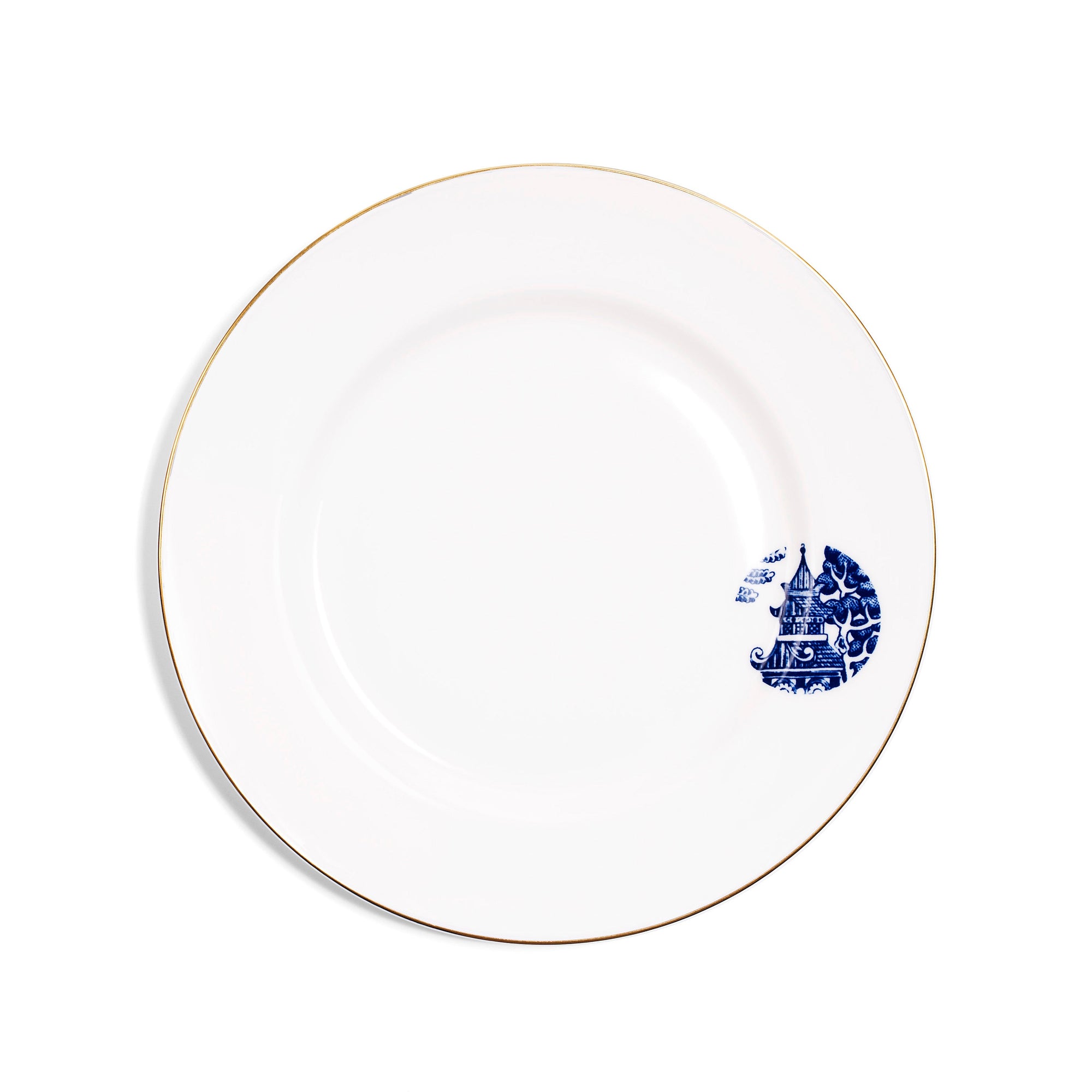 Rimmed Side Plate (Set of 2) | Bone China | White | Gold | Details from Willow Gold Collection