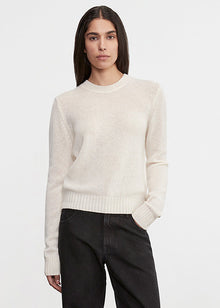 Cashmere Easy L/S Crew | Chalk
