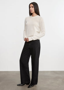 Cashmere Easy L/S Crew | Chalk