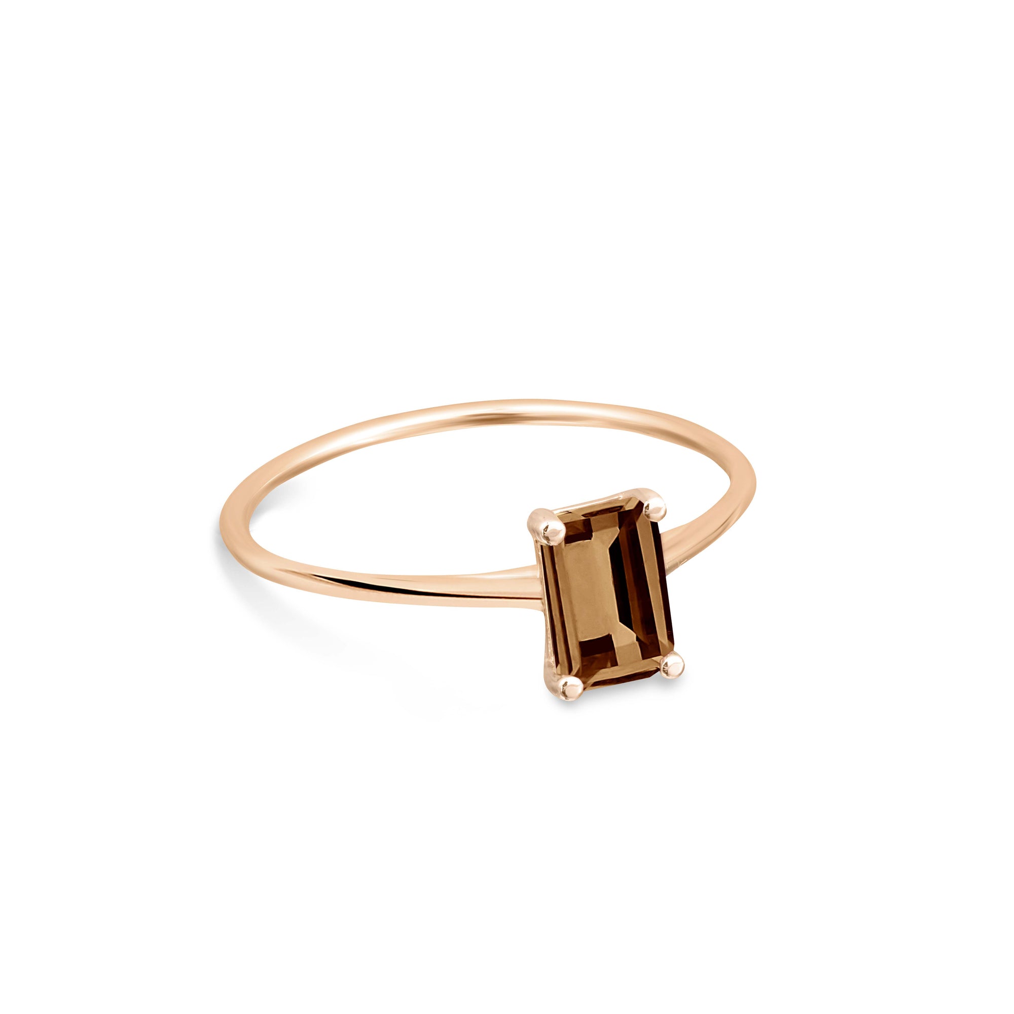 Mini Cocktail Smoky Quartz Ring | 18K Rose Gold