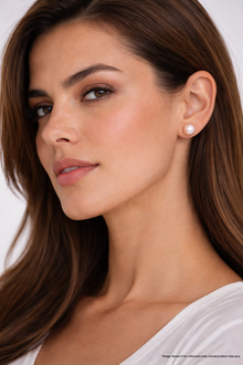 Womens | 9-10mm Button Shaped Natural Pink Freshwater Pearl | Stud Earrings | Sterling Silver