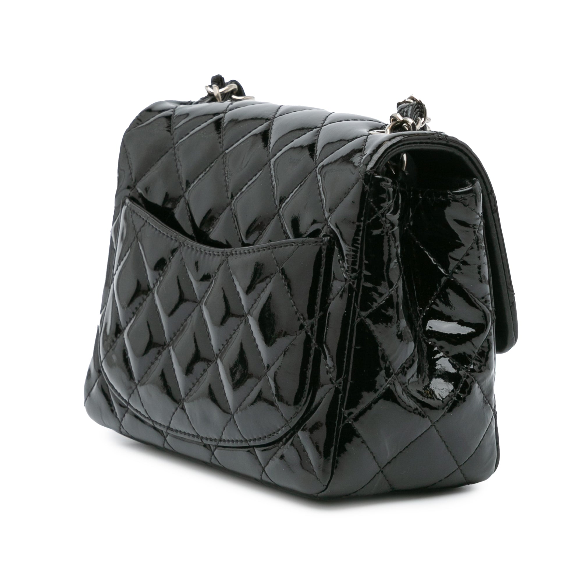 Chanel | Pre-Owned Mini Square Classic Patent Single Flap - I | Black