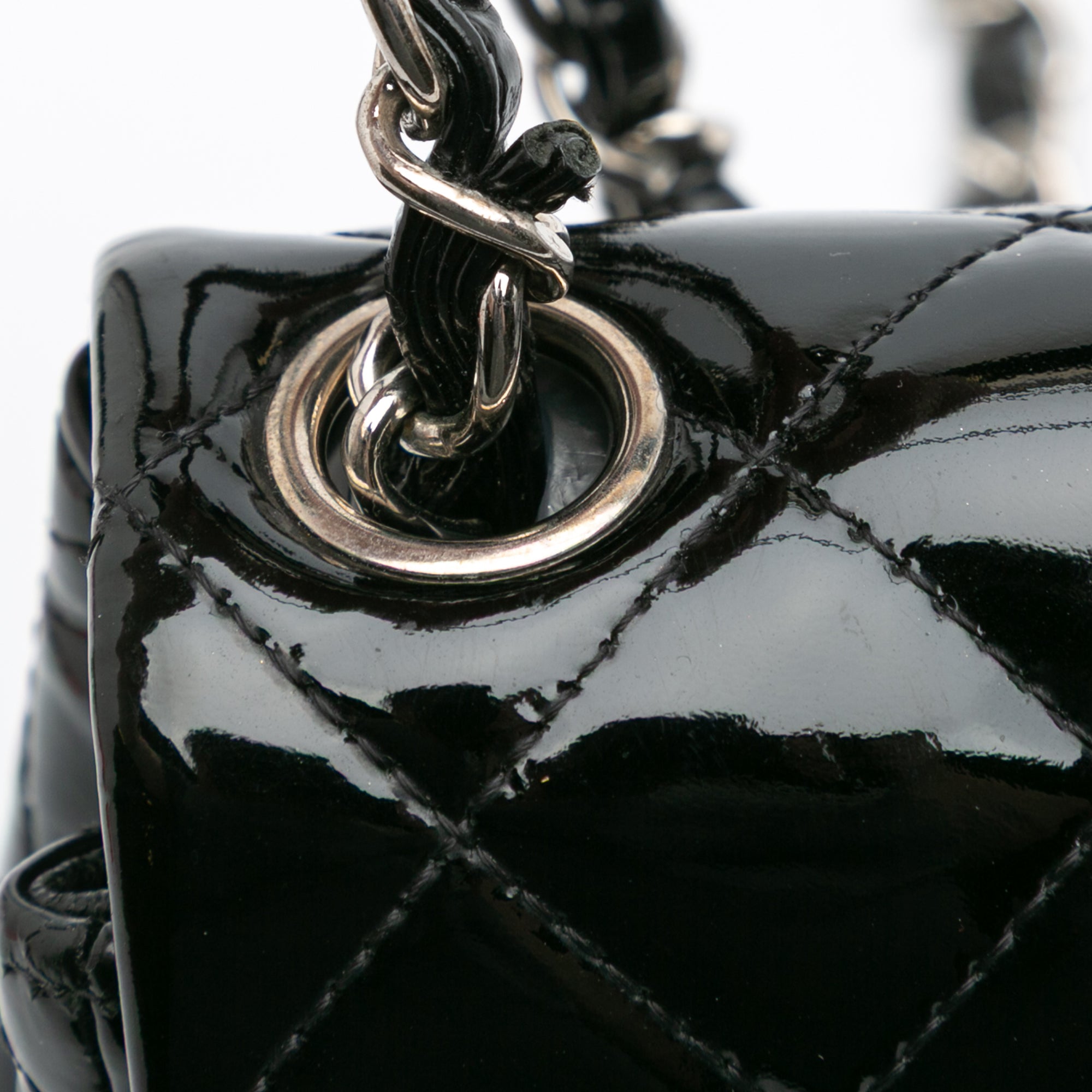 Chanel | Pre-Owned Mini Square Classic Patent Single Flap - I | Black