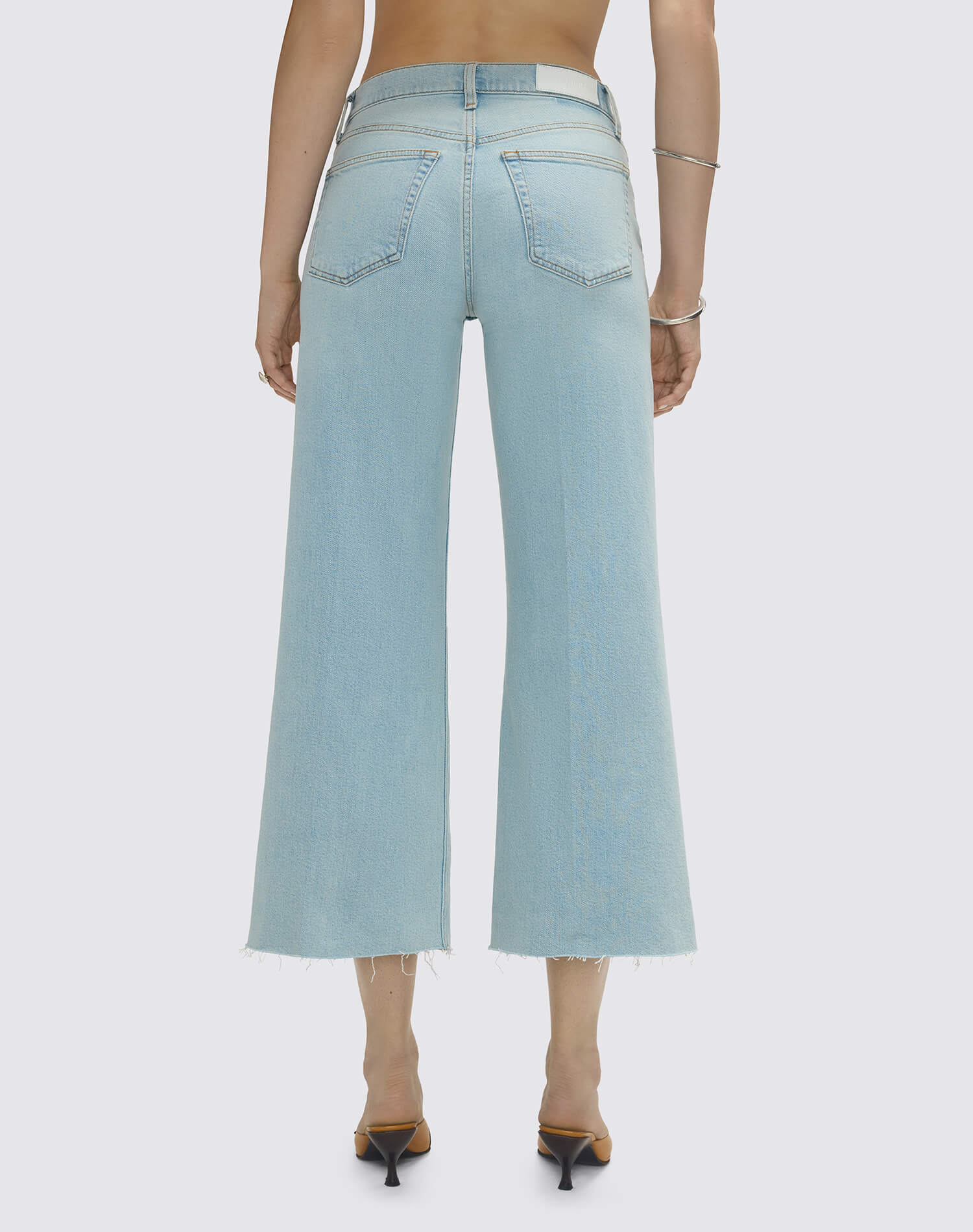 Womens | Comfort Stretch Mid Rise Wide Leg Crop | Ola Indigo