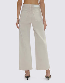 Womens | Comfort Stretch High Rise Wide Leg Crop | Pebble