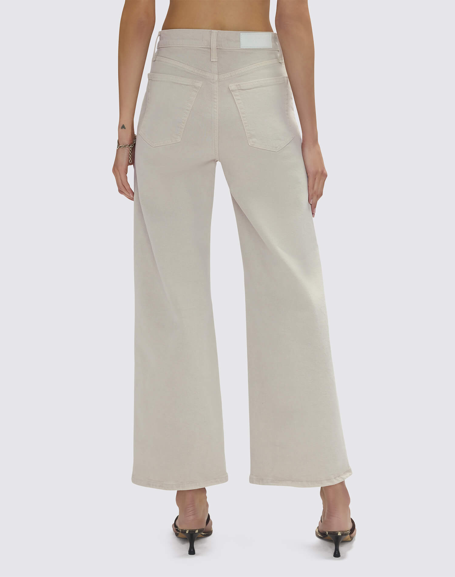 Womens | Comfort Stretch High Rise Wide Leg Crop | Pebble