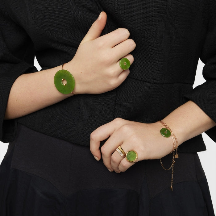 Donut Jade Ring | 18K Rose Gold