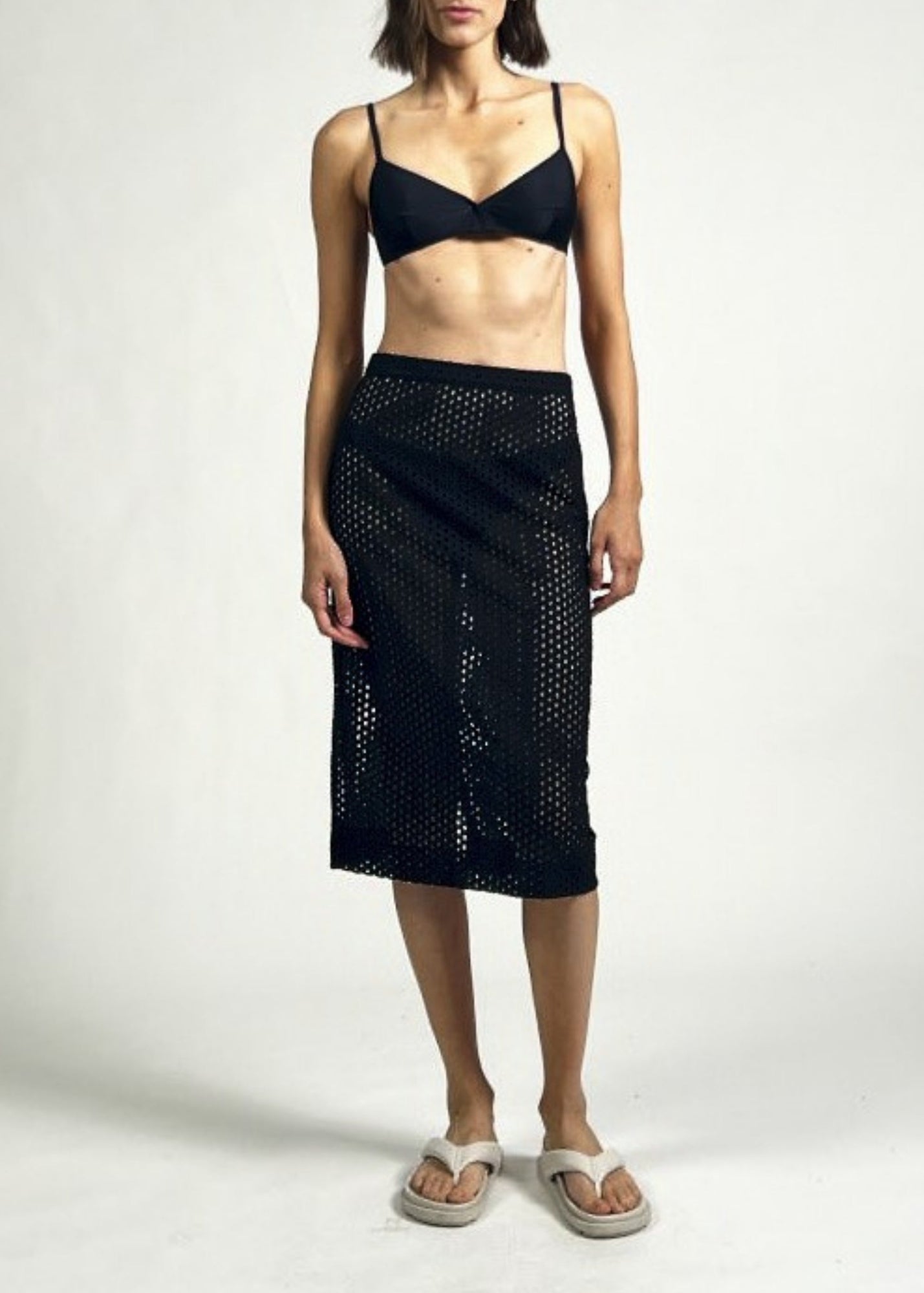 Womens | Sherry Skirt Baby Eyelet | Noir
