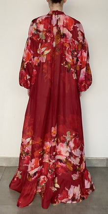 High Low Long Dress With Tie-Up Belt And Slip | Burgundy Mix