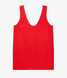 Another Tomorrow Silk Tank in Red – Silk Women's Top