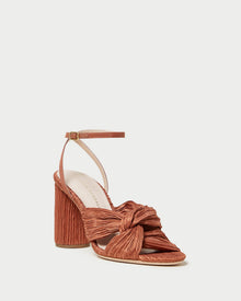 Reed Pleated Twist Heel | Terracotta