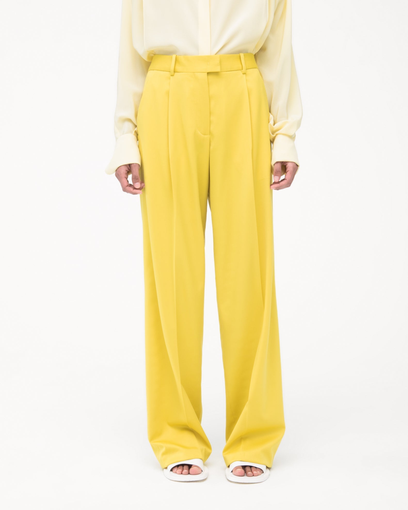 Women | Relaxed Wide Leg Pant | Bright Chartreuse