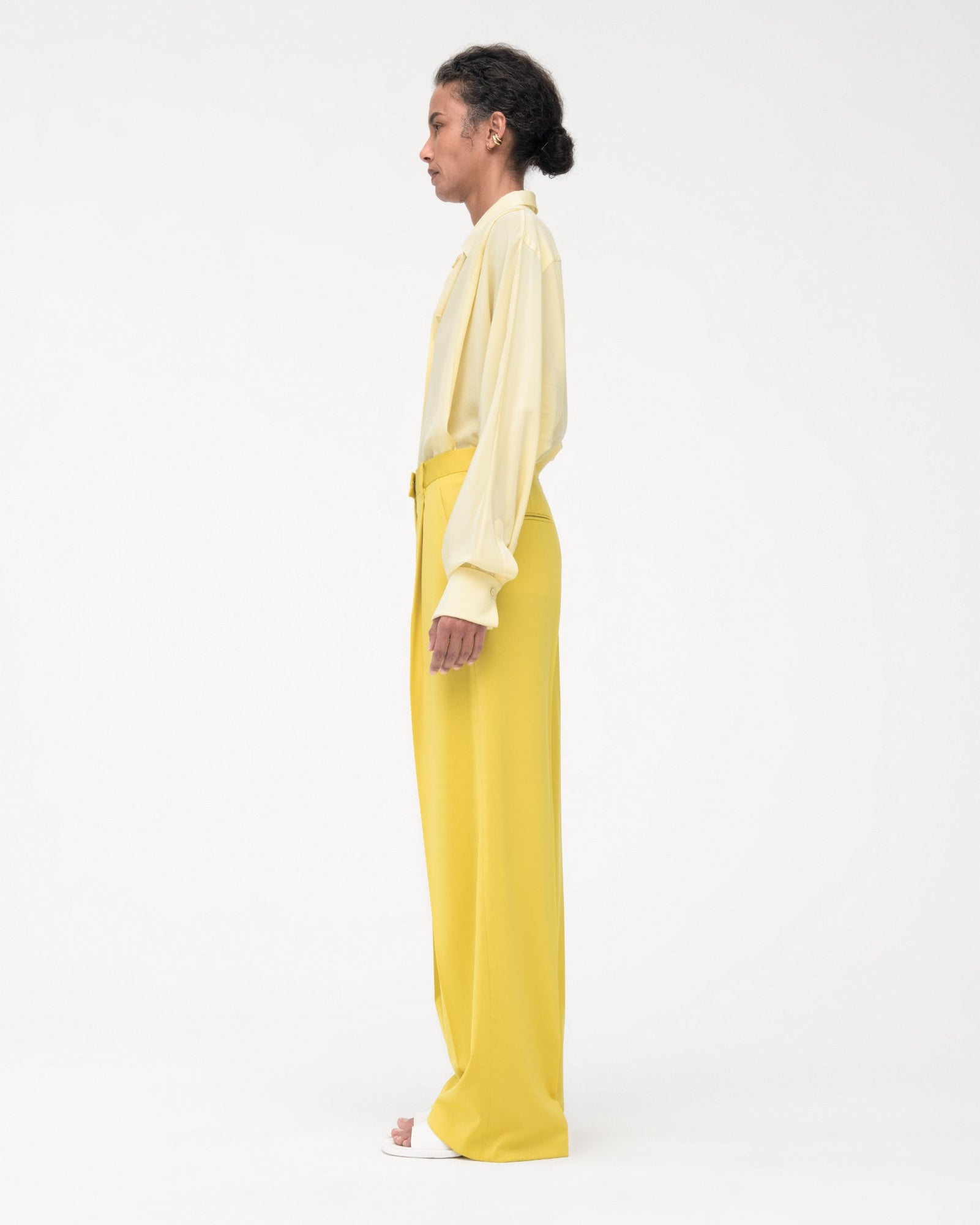 Women | Relaxed Wide Leg Pant | Bright Chartreuse