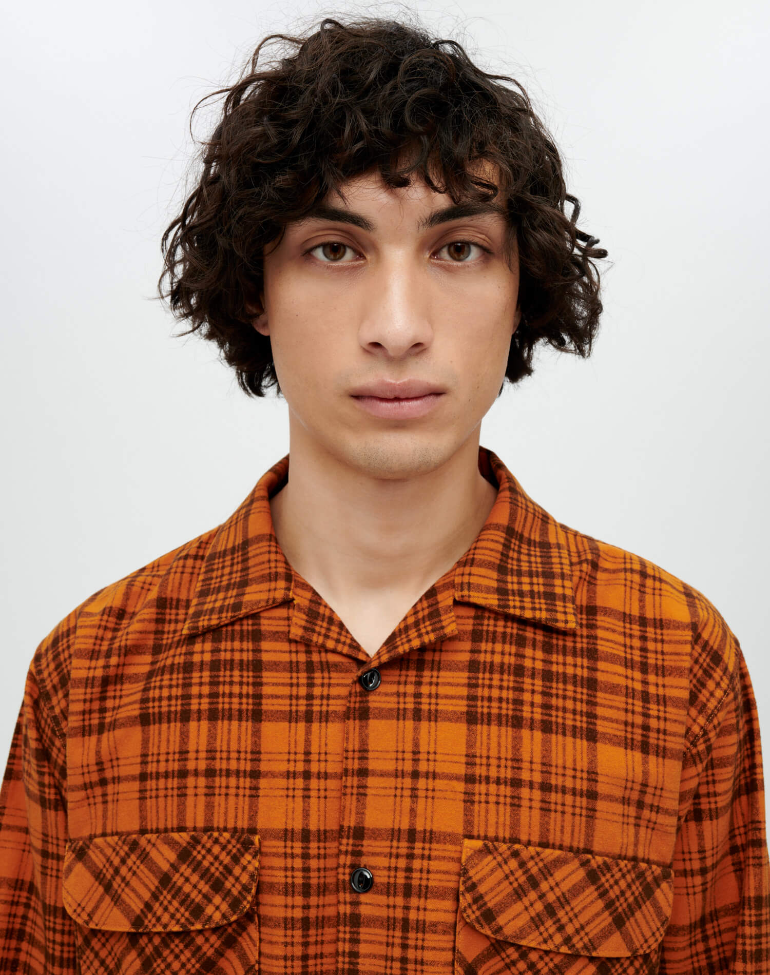 Mens | 50s Plaid Straight Bottom Shirt | Marmalade Charcoal